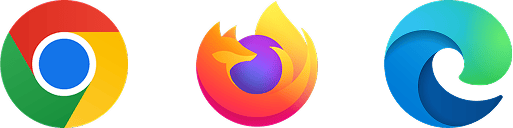 Chrome, Firefox and Edge Browser Logos